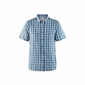 Fjallraven Kanken Abisko Men Shirts Blue | VLSQHOR-87