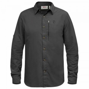 Fjallraven Kanken Abisko Men Shirts Grey | AOQWBYP-97