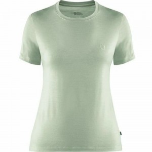 Fjallraven Kanken Abisko Women T-Shirt Green | GAKZRFP-96