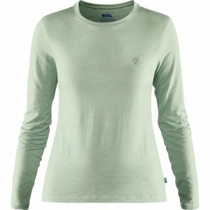 Fjallraven Kanken Abisko Women T-Shirt Green | KLZRHQM-29