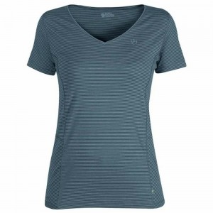 Fjallraven Kanken Abisko Women T-Shirt Navy | PLUOZHX-70