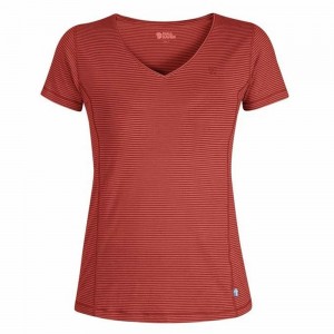 Fjallraven Kanken Abisko Women T-Shirt Red | RQSMJZN-24