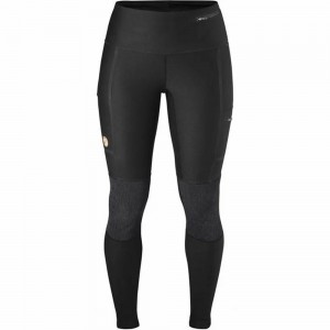 Fjallraven Kanken Abisko Women Trekking Tights Black | QPMTKGD-25