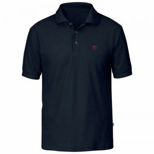 Fjallraven Kanken Crowley Pique Men T-Shirt Black | WVYKOTA-15