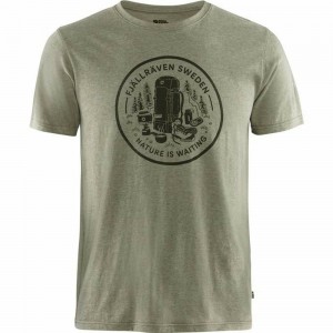 Fjallraven Kanken Fikapaus Men T-Shirt Olive | VZTIEDN-46