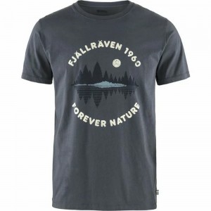 Fjallraven Kanken Forest Mirror Men T-Shirt Navy | YAZRPJC-17