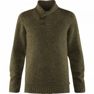 Fjallraven Kanken Lada Men Sweater Dark Olive | EXSTNGI-95