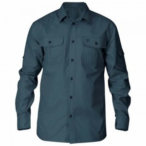 Fjallraven Kanken Singi Men Shirts Navy | HNYJVTQ-16