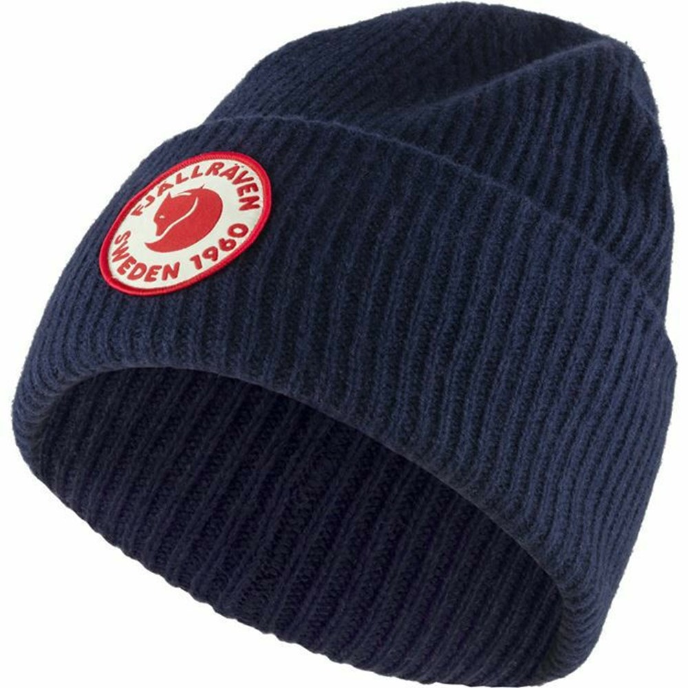 Fjallraven Kanken 1960 Logo Women Beanie Navy | UBLNRYC-23