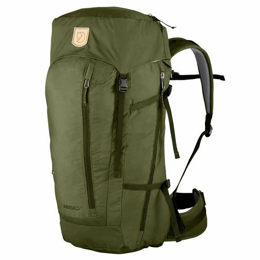 Fjallraven Kanken Abisko Hike 35 Men Trekking Backpack Green | BPJMOAZ-07