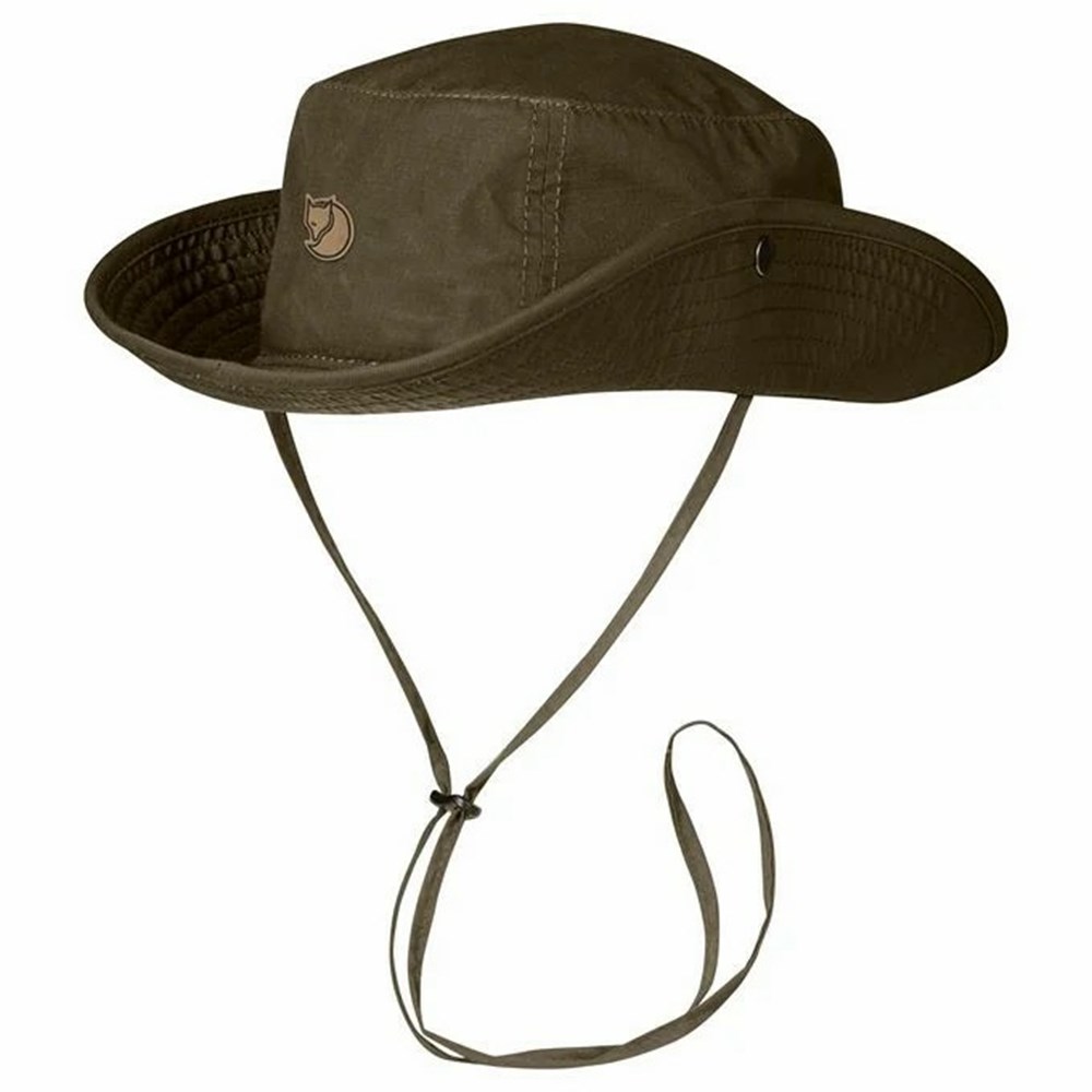 Fjallraven Kanken Abisko Men Hats Dark Olive | BPKYZNG-19