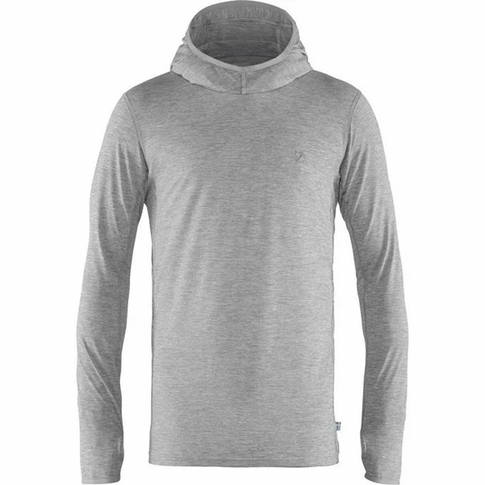 Fjallraven Kanken Abisko Men Hoodie Grey | WQICMUS-70