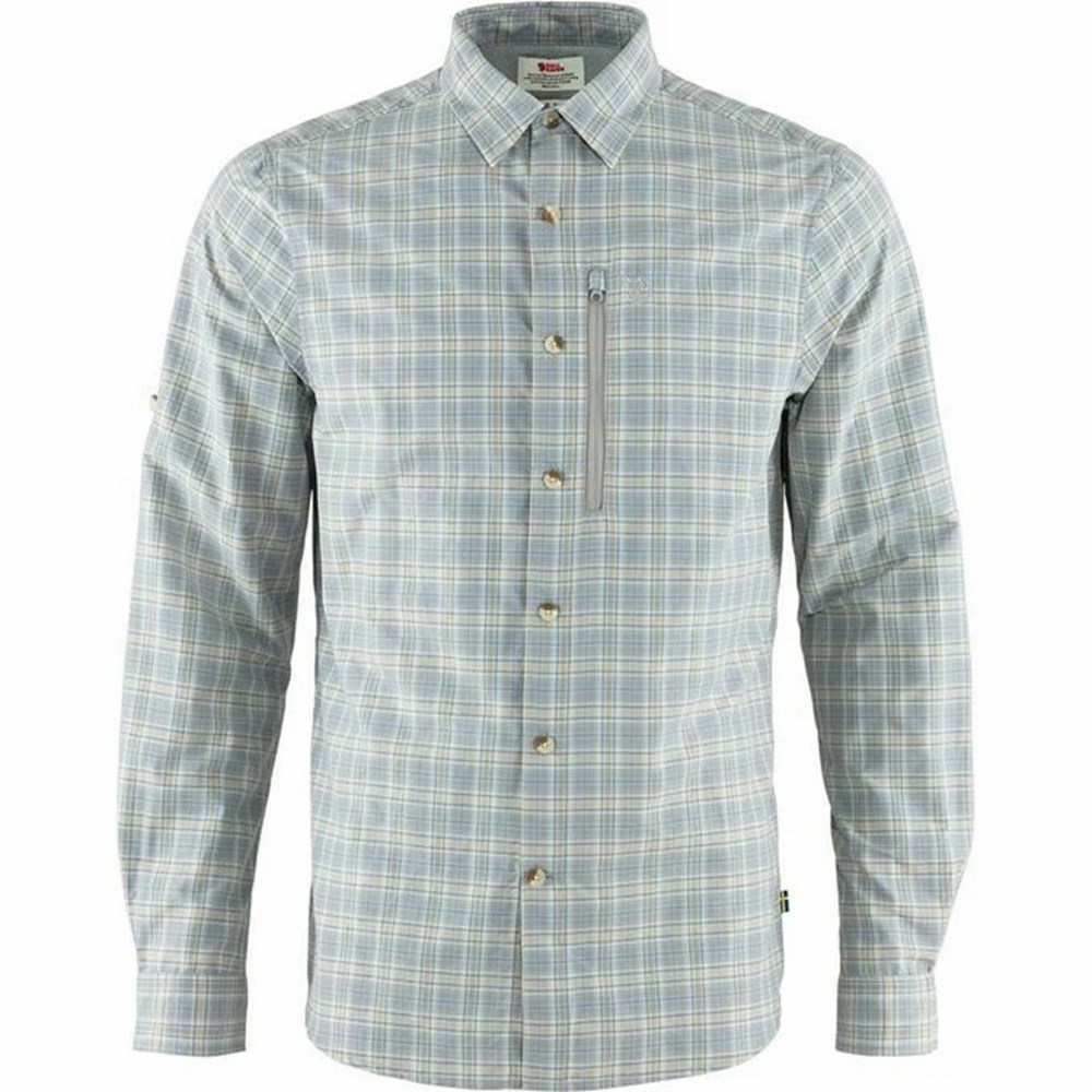 Fjallraven Kanken Abisko Men Shirts Grey | QMNRACF-62