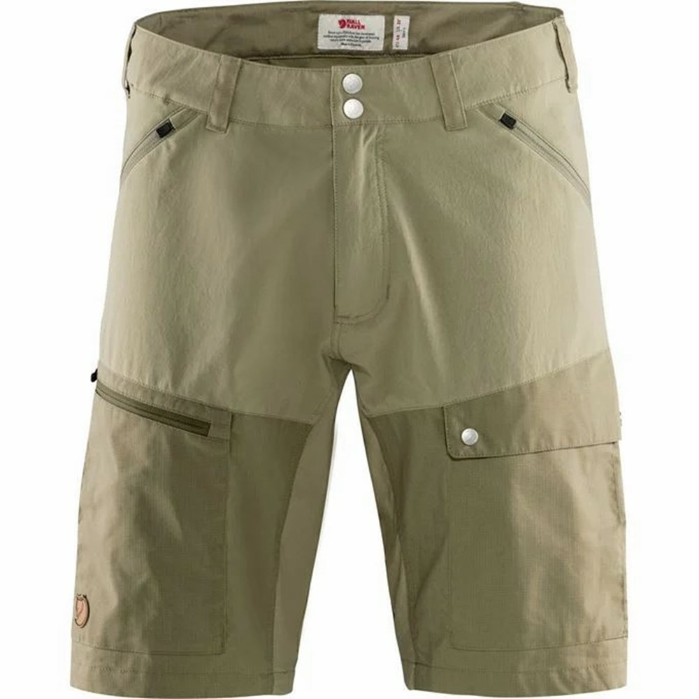 Fjallraven Kanken Abisko Men Shorts Dark Olive | NHEUYAM-63