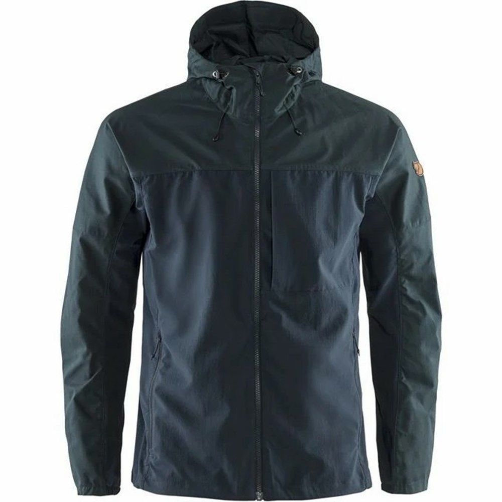 Fjallraven Kanken Abisko Men Wind Jacket Navy | AHEJFYU-50