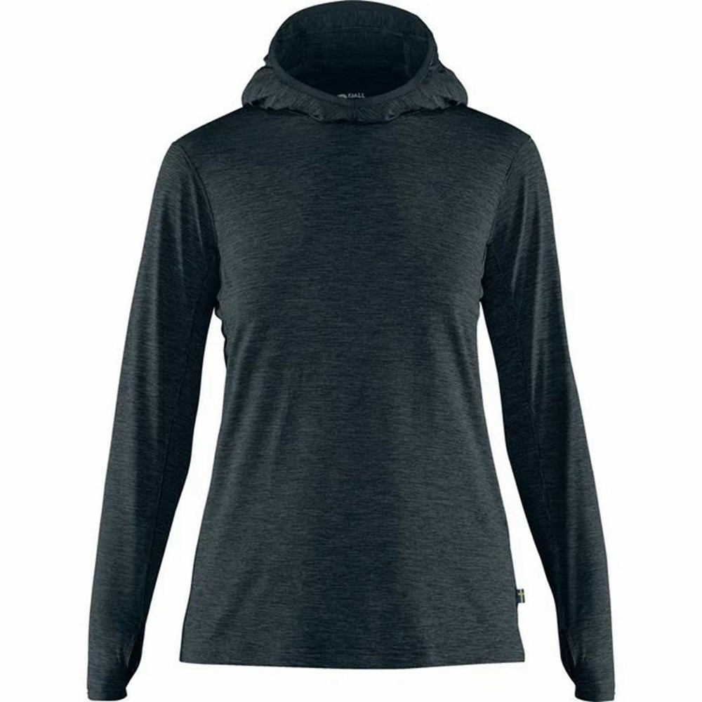 Fjallraven Kanken Abisko Women Hoodie Black | ZAHRTFE-74