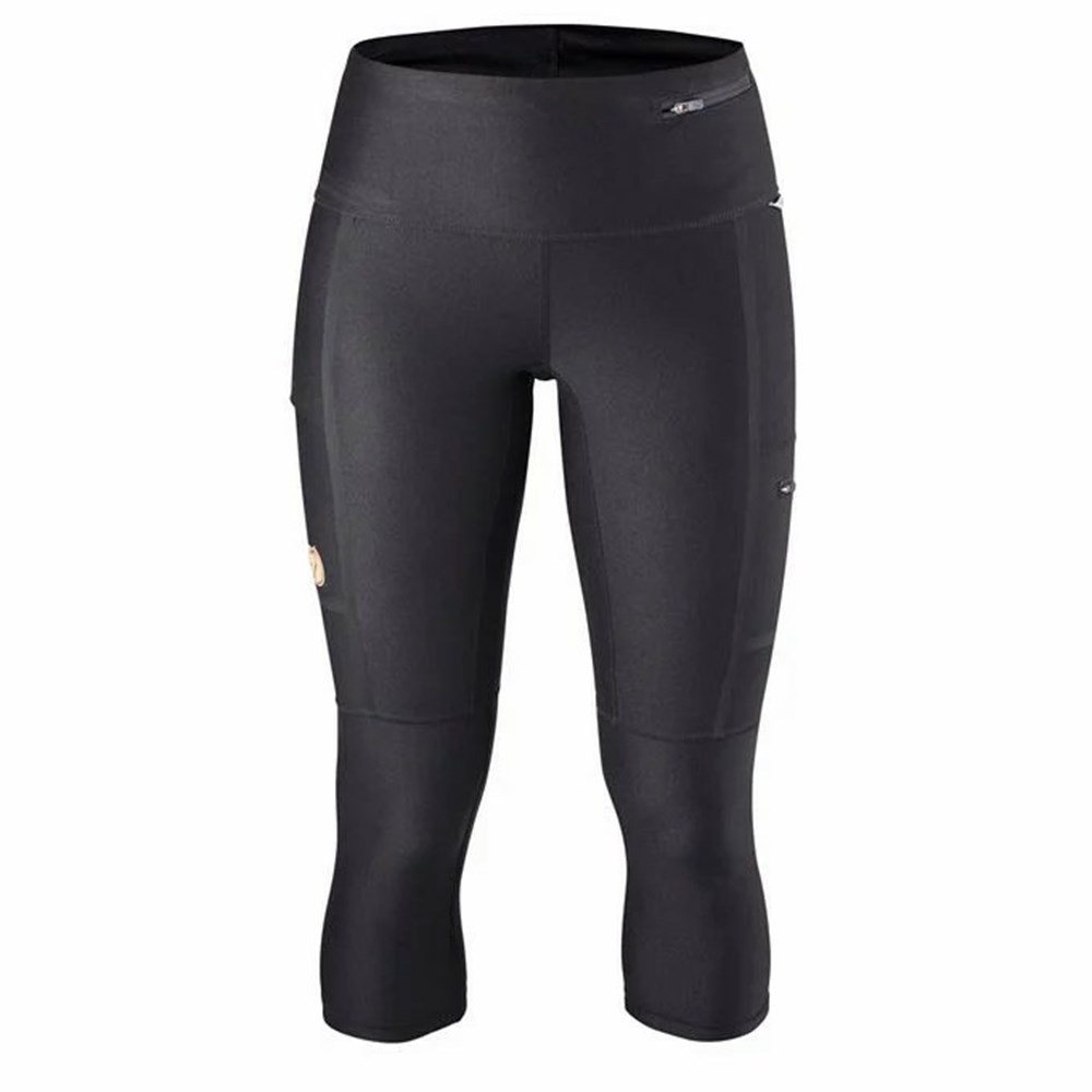 Fjallraven Kanken Abisko Women Trekking Tights Black | RPQTOUW-32