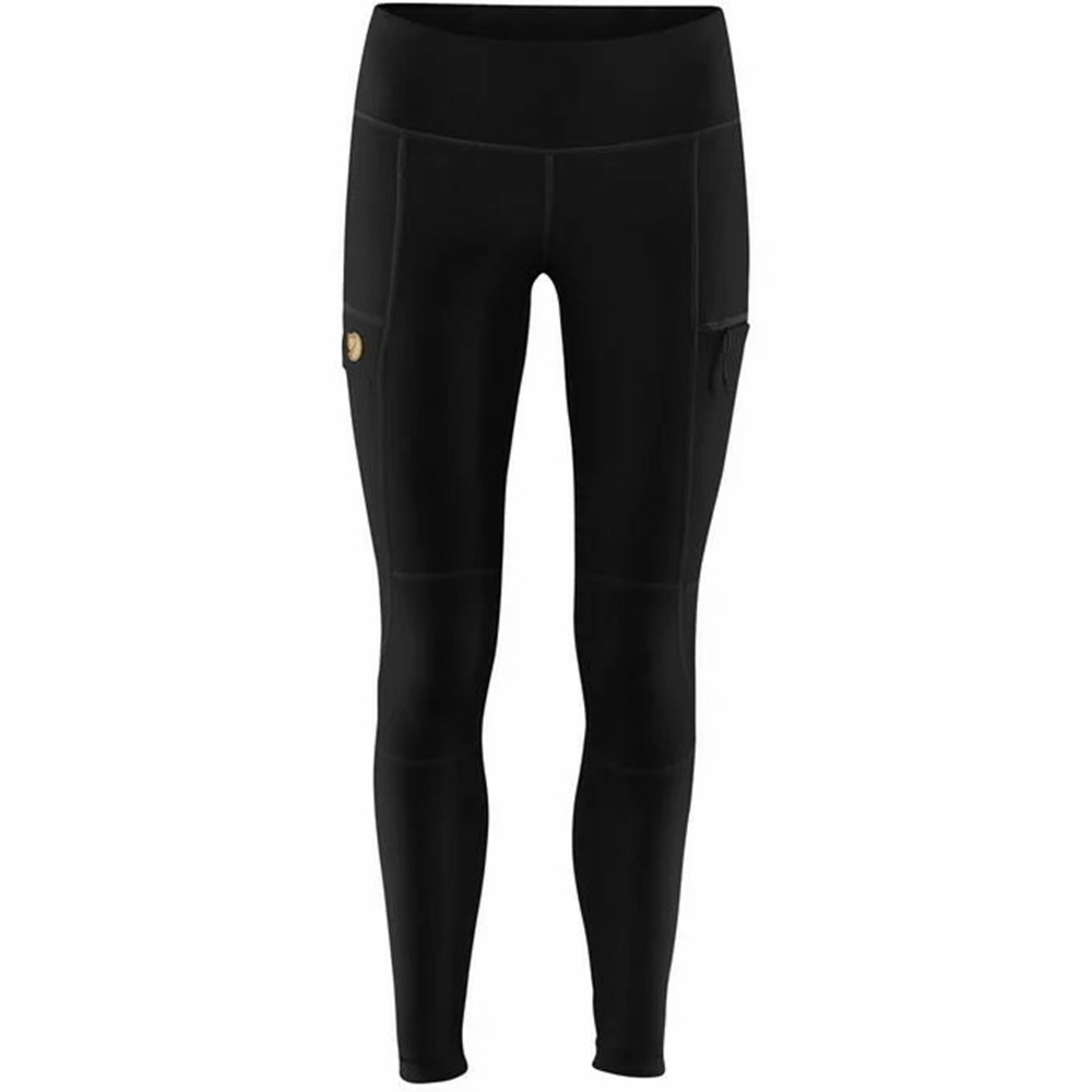 Fjallraven Kanken Abisko Women Trekking Tights Black | JCXIVLZ-26