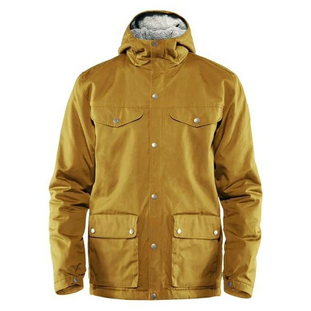 Fjallraven Kanken Greenland Men Winter Jacket Yellow | WLAMXOP-54