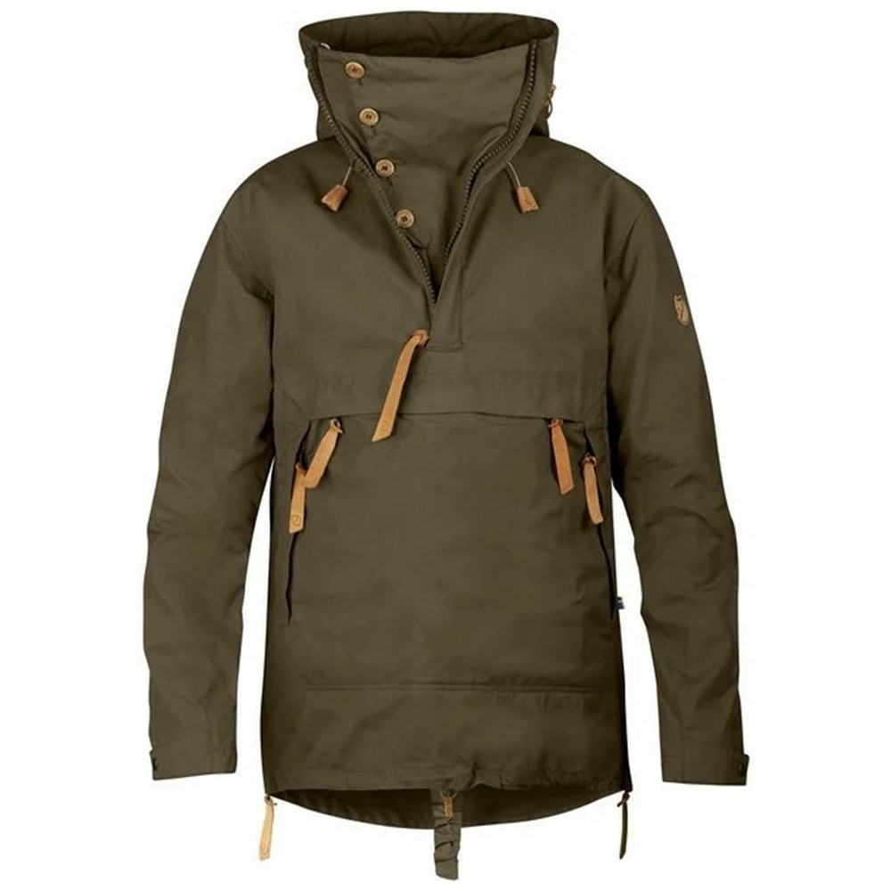 Fjallraven Kanken High Coast Men Anorak Dark Olive | KARDPMU-16