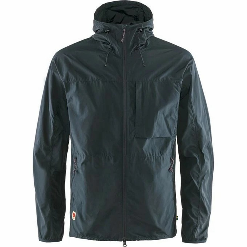 Fjallraven Kanken High Coast Men Wind Jacket Navy | NOXKEUD-96