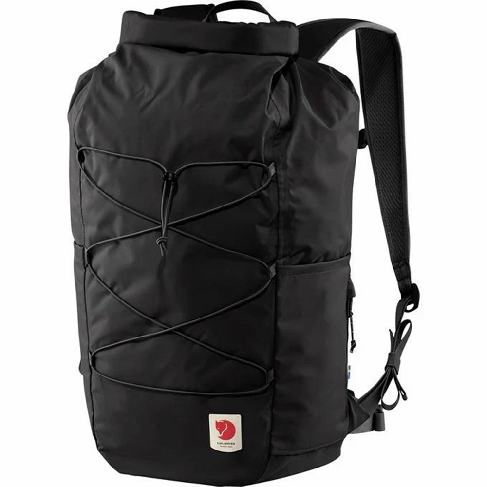 Fjallraven Kanken High Coast Rolltop 26 Men Backpack Black | ZYFIHGE-53