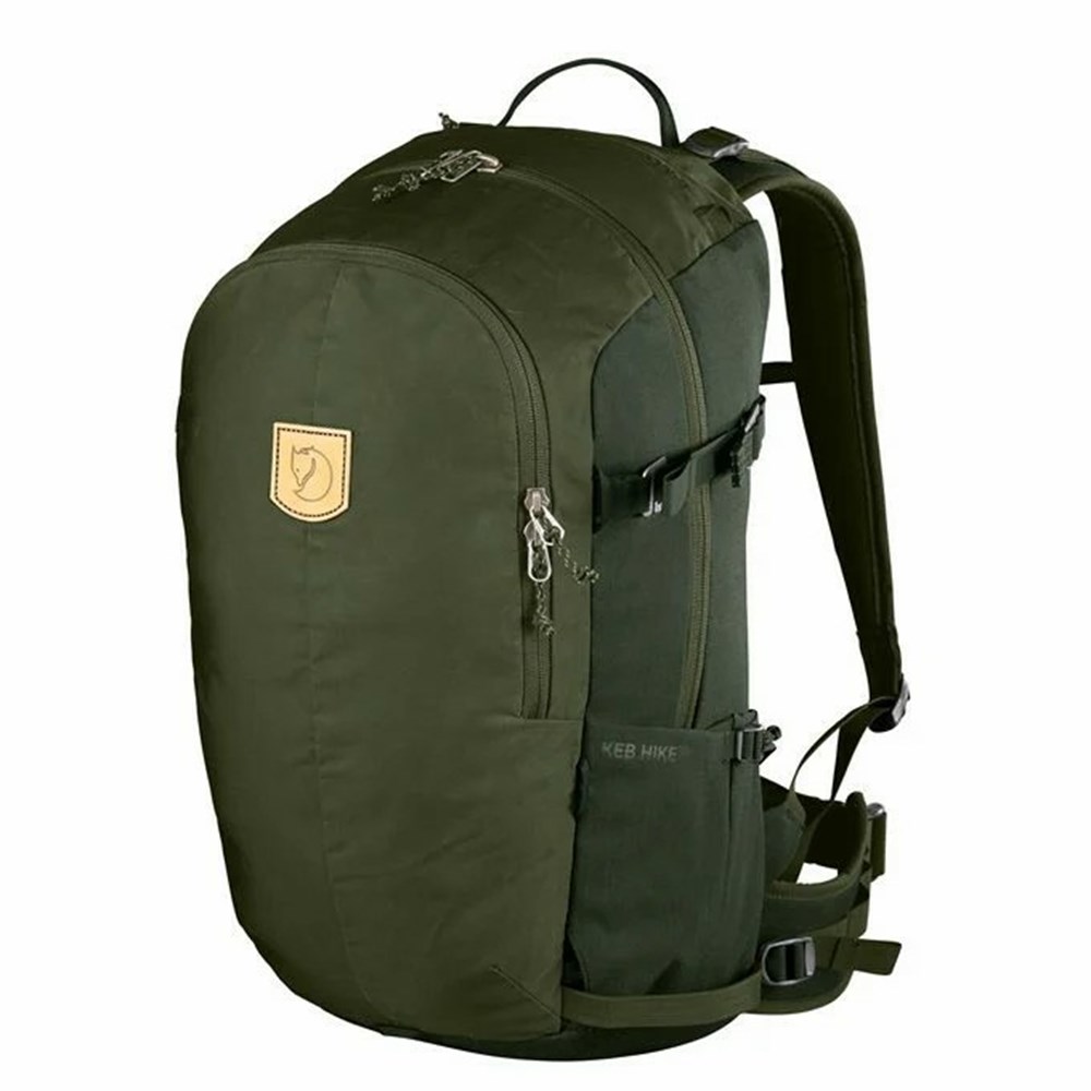 Fjallraven Kanken Keb Hike 30 Men Trekking Backpack Green | JKCSMTL-92