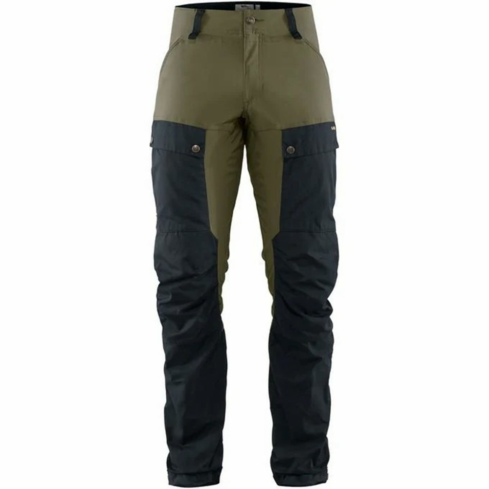 Fjallraven Kanken Keb Men Hiking Pants Navy Olive | RDOUSIW-96