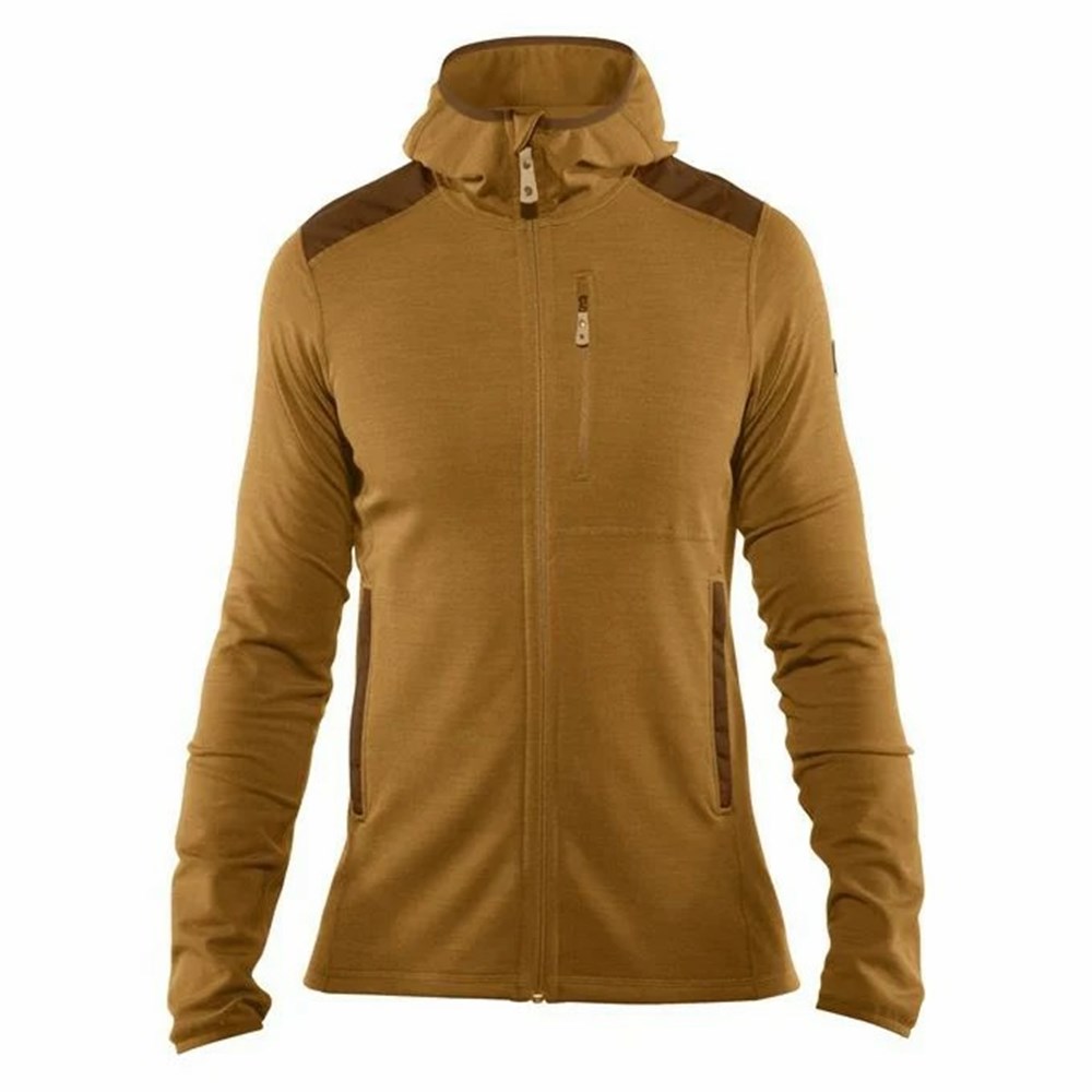 Fjallraven Kanken Keb Men Hoodie Yellow | YSUJMKT-47