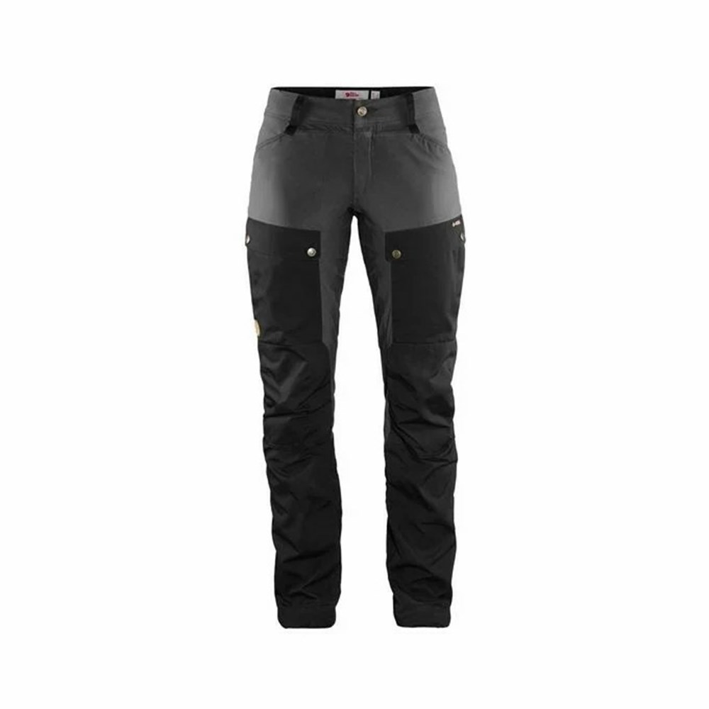 Fjallraven Kanken Keb Women Hiking Pants Black Grey | PCRJNSG-91