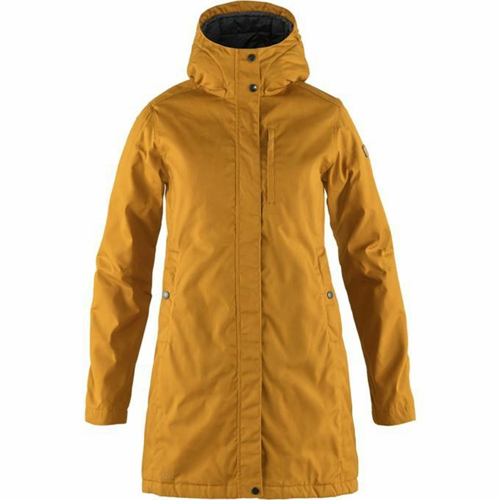 Fjallraven Kanken Kiruna Women Parka Yellow | LQOMSXP-73