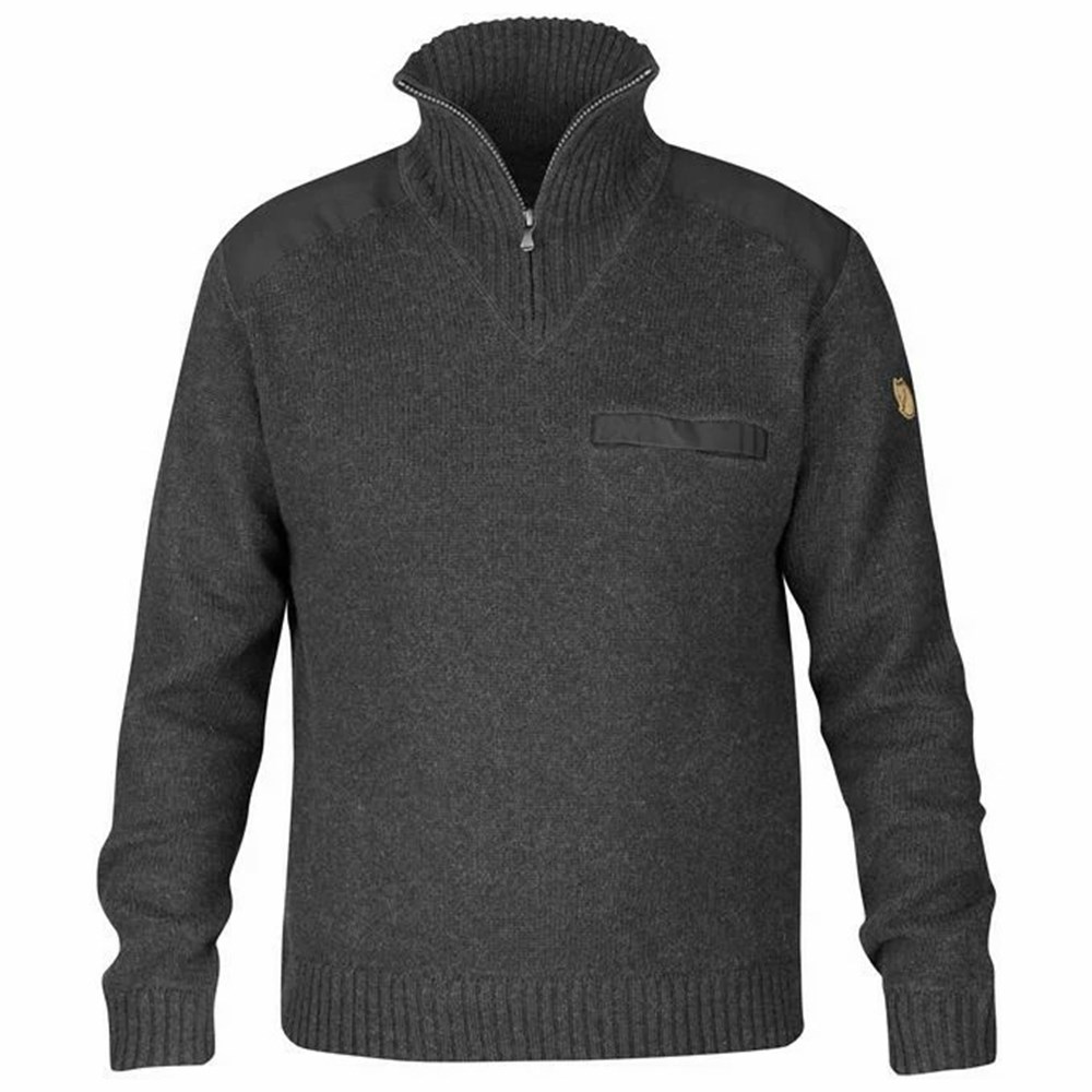 Fjallraven Kanken Koster Men Sweater Dark Grey | GFHAQSX-83