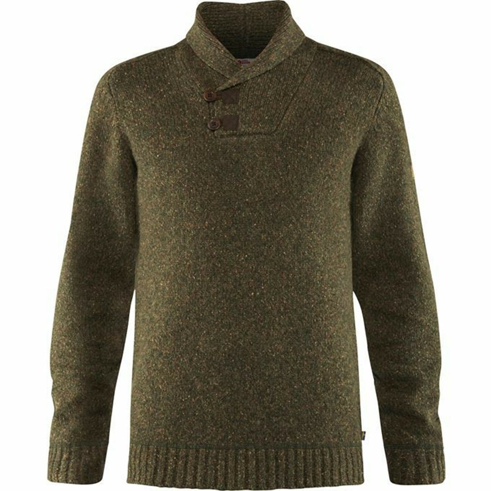 Fjallraven Kanken Lada Men Sweater Dark Olive | EXSTNGI-95