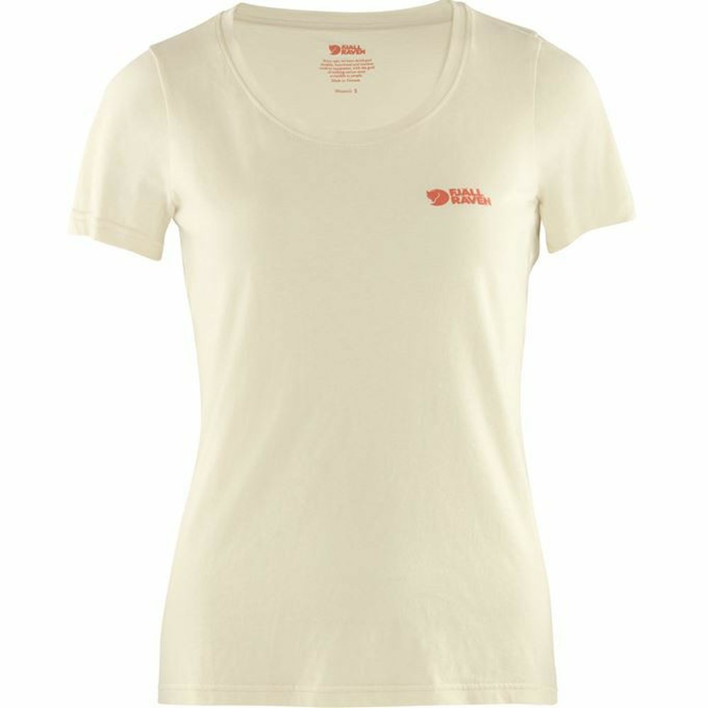 Fjallraven Kanken Logo Women T-Shirt White | LUQTHEO-42