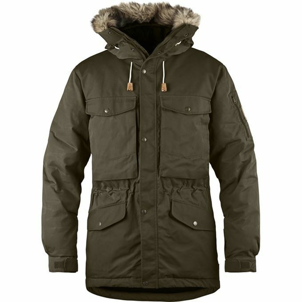 Fjallraven Kanken Singi Men Down Jackets Dark Olive | CZPRWJY-89