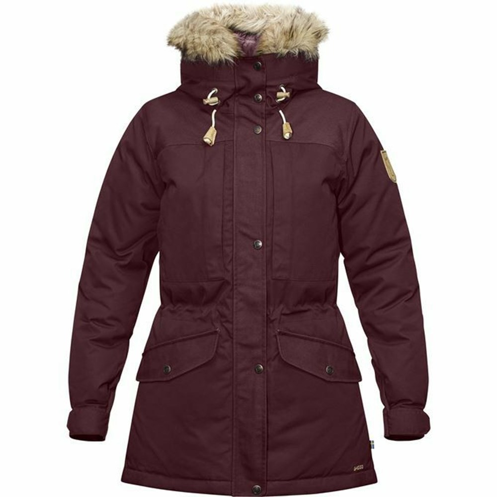 Fjallraven Kanken Singi Women Down Jackets Dark Red | FLTNOBU-62