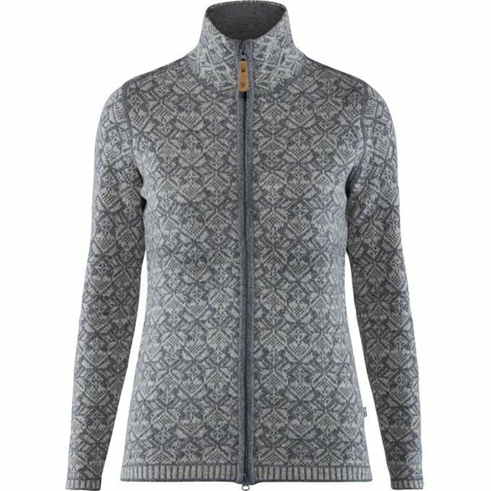 Fjallraven Kanken Snow Flake Women Sweater Grey | CKPYDBJ-32