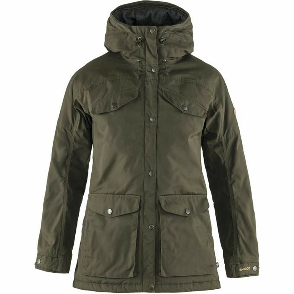 Fjallraven Kanken Vidda Pro Women Trekking Jacket Dark Olive | RLDZISJ-19